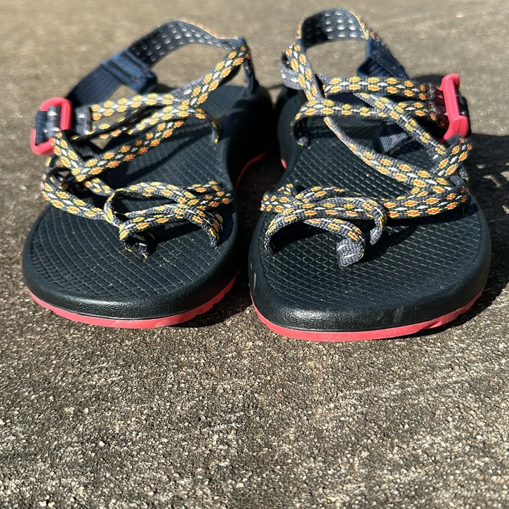 Chaco ZX/2 Hiking Sandals Strappy Waterproof Lightweight ~ Navy Blue/Orange/Pink - Picture 4 of 10